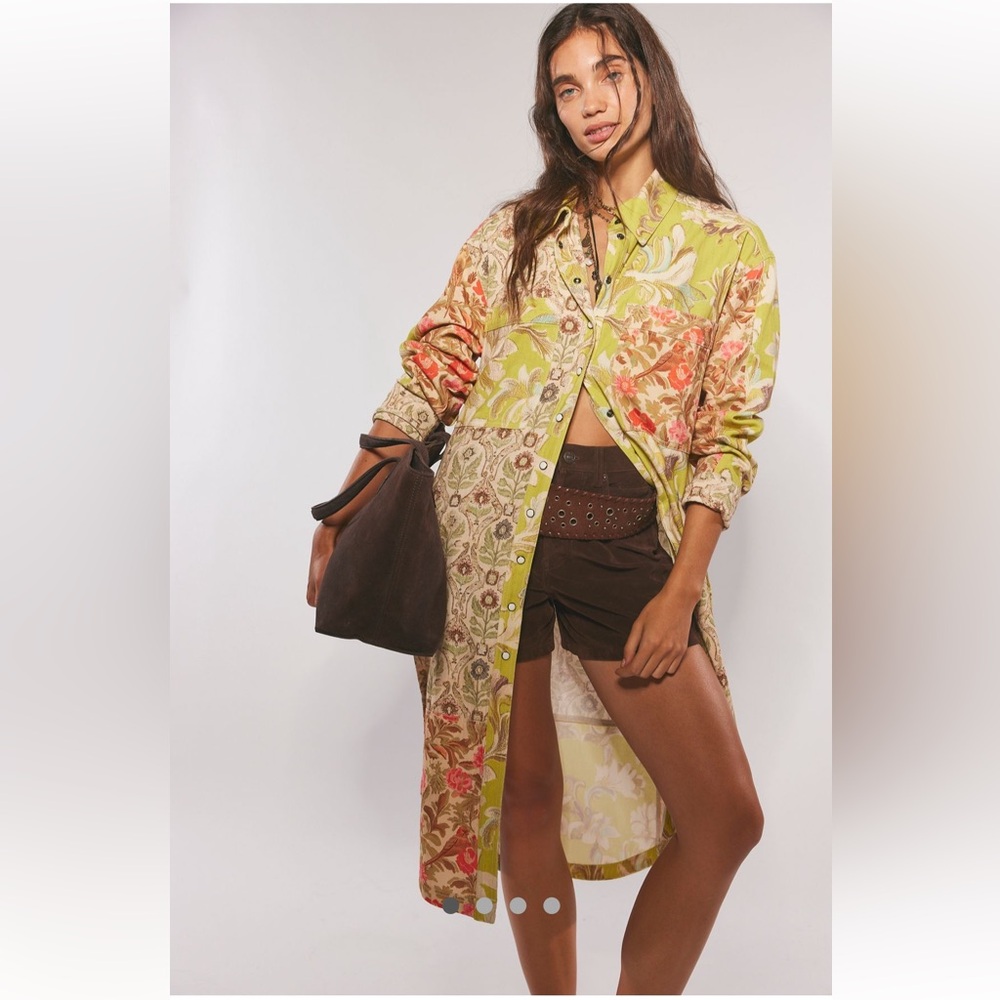 FREE PEOPLE We The Free Merry Muse Midi Shirt $268 MSRP NWT